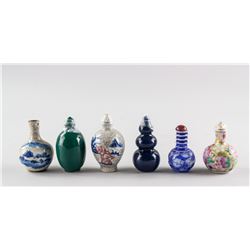 6 Assorted Chinese Snuff Bottles