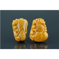 2 Pieces of Chinese Hard Stone Carved Pendants