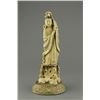 Image 1 : Chinese Shoushan Stone Kwanyin with Bronze Base
