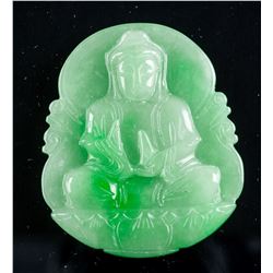 Burma Green Jadeite Carved Guanyin Pendant