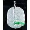 Image 1 : Very Fine Apple Green Jadeite Carved Pendant