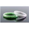 Image 1 : 2 Burma Green and Lavender Jadeite Carved Bangles