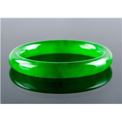 Burma Emerald Green Jadeite Bangle Certificate