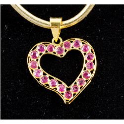 0.70ct Heart Shaped Ruby Pendant CRV $1000