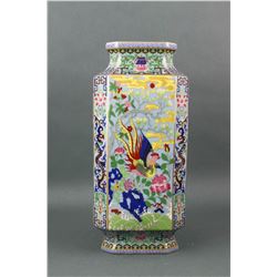 Famille Rose Square Porcelain Vase Qianlong MK