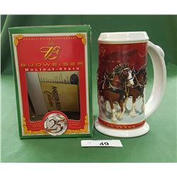 BUDWEISER 25TH ANNIVERSARY CLYDESDALE BEER STEIN