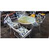 Image 2 : WHITE METAL PATIO TABLE WITH 4 CHAIRS
