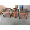 Image 2 : THREE PIECE GLASS TOP ENDTABLE SET