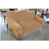 Image 2 : FABRIC LOVESEAT WITH LEATHER ACCENTS