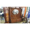 Image 2 : OAK HALL BENCH HAND MADE FROM ANTIQUE WOOD PARTS AND BEVELLED MIRROR