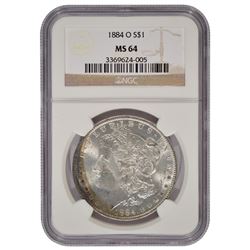 1884-O $1 Morgan Silver Dollar Coin NGC MS64