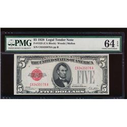 1928 $5 Legal Tender Note PMG 64EPQ
