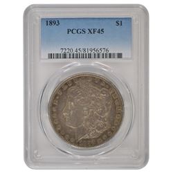 1893 $1 Morgan Silver Dollar Coin PCGS XF-45