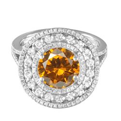 14KT White Gold 4.91ct Citrine and Diamond Ring