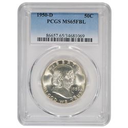 1950-D Franklin Half Dollar Coin PCGS MS65FBL