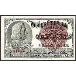 1893 World's Columbian Exposition Ticket