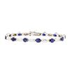 Image 1 : 14KT White Gold 6.50 ctw Sapphire and Diamond Bracelet
