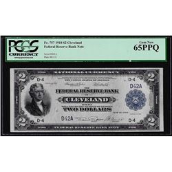 1918 $2 Battleship Federal Reserve Bank Note Fr.757 PCGS Gem New 65PPQ