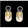 Image 2 : 14KT Yellow Gold Tapered "J" Style Earrings