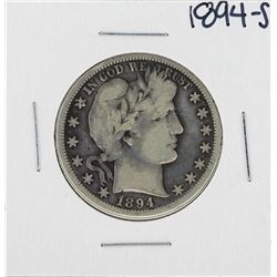 1894-S Barber Half Dollar Silver Coin