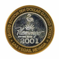 .999 Silver Flamingo Las Vegas Nevada $10 Casino Limited Edition Gaming Token