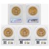 Image 2 : Lot of (5) 1900 $20 Liberty Head Double Eagle Gold Coins PCGS MS62
