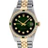 Image 1 : Rolex Men's Two Tone 14K Green Vignette Diamond & Emerald Datejust Wristwatch