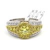 Image 1 : 18KT Yellow Gold 1.82 ctw Fancy Yellow Round Cut Diamond Engagement Ring