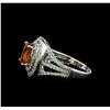 Image 3 : 14KT White Gold 2.20 ctw Mandarin Spessartite and Diamond Ring