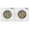 Image 1 : Lot of (2) 1916 Walking Liberty Half Dollar Silver Coins