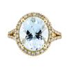 Image 2 : 14KT Yellow Gold 4.37 ctw Aquamarine and Diamond Ring