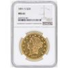 Image 1 : 1891-S $20 Liberty Head Double Eagle Gold Coin NGC MS61
