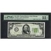 Image 1 : 1934 $50 Federal Reserve Note Chicago Light Green Seal PMG About Uncirculated 55