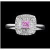 Image 1 : 14KT White Gold Ladies 0.50 ctw Diamond and Pink Sapphire Ring