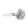 Image 1 : 18KT White Gold 0.24 ctw Diamond Flower Motif Ring