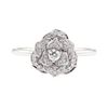 Image 2 : 18KT White Gold 0.24 ctw Diamond Flower Motif Ring