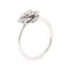 Image 4 : 18KT White Gold 0.24 ctw Diamond Flower Motif Ring