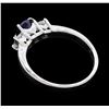 Image 3 : 14KT White Gold 0.85 ct. Natural Blue Sapphire and Diamond Ring