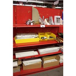 ENTIRE SHELF OF ASSORTED SHELF BRACKETS, DRAWER SLIDES, AND MORE