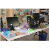 Image 2 : LARGE LOT OF ASSORTED OFFICE SUPPLIES, MONITOR, AND MORE