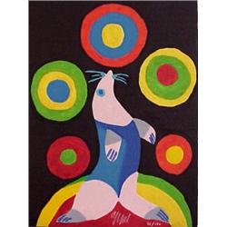 Karel Appel (b. 1921) Dutch, CIRCUS SERIES No. 2 (Seal), color wood engraving, signed in pencil...