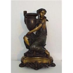 A. Carrier (19th/20th Century) French, WOMAN WITH VESSEL, an ornate patinated cast bronze sculp...