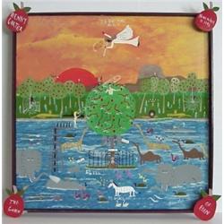 Benny Carter (b. 1943) American, EDEN, an early oil painting on canvas, 24 x 24", signed lower...