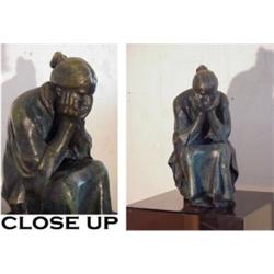 Felipe Castaneda (b. 1933) Mexican, SEATED NUDE, 1983, a cast bronze sculpture, 13 x 6 x 8", si...