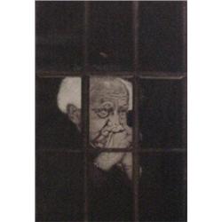 Rafael Cauduro (b. 1950) Mexican, THE PRISONER (Ben Gurion), color etching, signed in pencil, a...