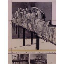 Christo (b. 1935) Bulgarian, WRAPPED STATUES, 1988, photo-collage and color screenprint, signed...