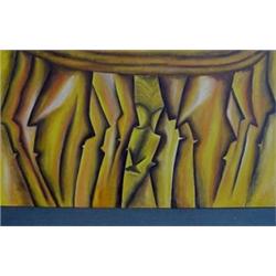 Marco Cingolani (b. 1956) Italian, AGOSTO COMO, 1984, oil painting on canvas, 51 x 90", signed...
