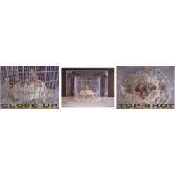Contemporary School, CAGED DINNER TABLE, mixed media construction of upholstery stuffing and wi...