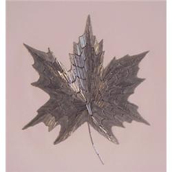 Contemporary School, NORWAY MAPLE LEAF, 1998, steel staples in paper, 11 x 8 1/2", signed, date...