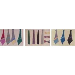 Contemporary School (three), TIES, three color pastel drawings on Fabriano paper, each 13 1/2 x...